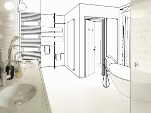 P&A Construction's in house designer 3d bathroom mockup